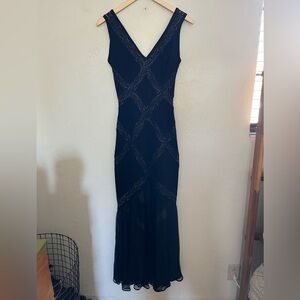 Tadashi Shoji Lace Lattice Sleeveless Gown Dress Sz XS